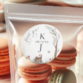 水の色の木お洒落の結婚ありがとう ラウンドシール