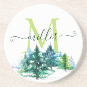 水の色の木のコースターパーソナライズされた コースター (正面)