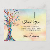 水の色の木のバプテスマ《キリスト教》洗礼式や命名式ありがとう ポストカード (正面)