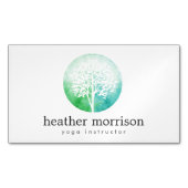 水の色の木のヨガとウェルネス磁気 マグネット名刺 (正面)