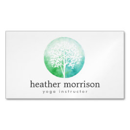 水の色の木のヨガとウェルネス磁気 マグネット名刺