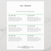 水の色の木のヨガとウェルネス チラシ (裏面)