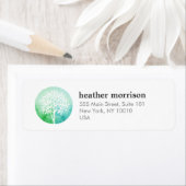 水の色の木のヨガとウェルネス ラベル (インサイチュ)