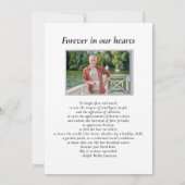 水の色の木の湖のお祝いの写真 招待状 (裏面)