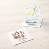 水の色の木の素朴ワイルドワンベビーシャワー スクエアペーパーコースター (インサイチュ)