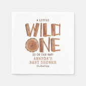 水の色の木の素朴ワイルドワンベビーシャワー スタンダードカクテルナプキン (正面)