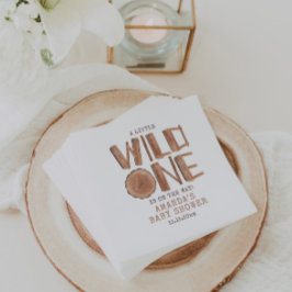 水の色の木の素朴ワイルドワンベビーシャワー スタンダードカクテルナプキン