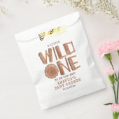 水の色の木の素朴ワイルドワンベビーシャワー フェイバーバッグ (封をした状態)