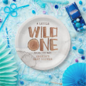 水の色の木の素朴ワイルドワンベビーシャワー ペーパープレート (パーティー)