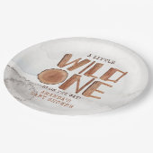 水の色の木の素朴ワイルドワンベビーシャワー ペーパープレート (アングル)