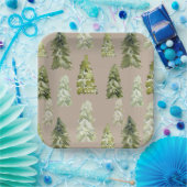 水の色の木紙プレート ペーパープレート (パーティー)