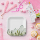 水の色の木紙プレート ペーパープレート (パーティー)