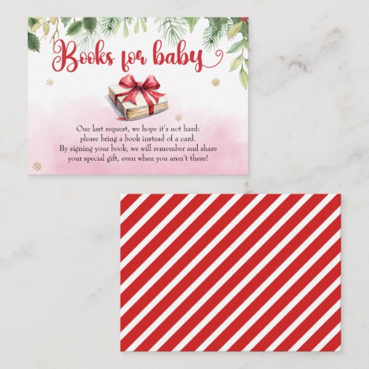 水の色の本ベビークリスマスサンタベビー エンクロージャーカード (正面/裏面)