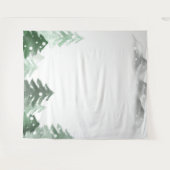 水の色の松の木の森の山タペストリー タペストリー (正面(横))