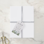 水の色の松の木の森の結婚式の日付を保存 ギフトタグ (より糸付き)