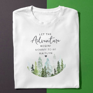 水の色の松の木の森ベビーシャワー Tシャツ