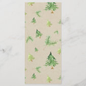 水の色の松の木クラフト冬の結婚式メニュー メニュー (裏面)