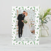 水の色の松の緑の新しいクリスマス シーズンカード (スタンド正面)