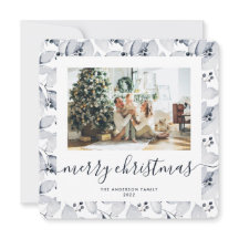 水の色の果実の緑の写真クリスマスカード