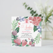 水の色の果実ベリープライド甘い赤ちゃんシャワー 招待状 (スタンド正面)