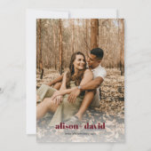 水の色の枝と月の日本の写真 セーブザデート (裏面)