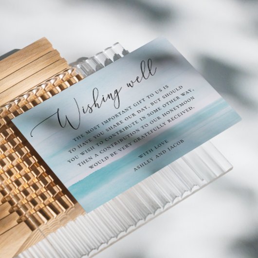 水の色の柔ら航海のか結婚な青の願い エンクロージャーカード