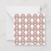 水の色の格子弓ガーランドクリスマスエンクロージャー ノートカード (裏面)