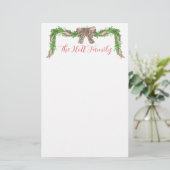 水の色の格子弓ガーランドクリスマス 便箋 (スタンド正面)