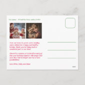 水の色の格子模様のクリスマスカスタムアーチ3写真 シーズンポストカード (裏面)