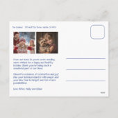 水の色の格子模様のクリスマスカスタムアーチ3写真 シーズンポストカード (裏面)