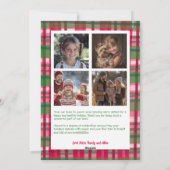 水の色の格子模様のクリスマスカスタムアーチ5写真 シーズンカード (裏面)