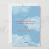 水の色の格子赤いトラック雪メリークリスマス シーズンカード (裏面)