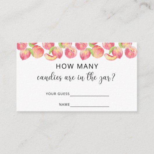 水の色の桃いくつキャンディーが瓶に入っている エンクロージャーカード (正面)