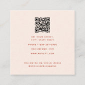 水の色の桃の花栄養士ディエティシャン スクエア名刺 (裏面)