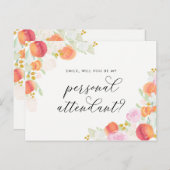 水の色の桃フローラは私のパーソナル付き添い人 インビテーションポストカード (正面/裏面)