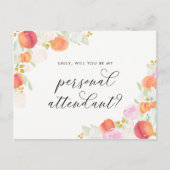 水の色の桃フローラは私のパーソナル付き添い人 インビテーションポストカード (正面)