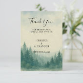 水の色の森ありがとう写真結婚のカード サンキューカード (スタンド正面)