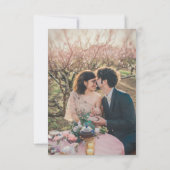 水の色の森ありがとう写真結婚のカード サンキューカード (裏面)