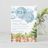 水の色の森それは男の子の赤ちゃんシャワーだ 招待状 (スタンド正面)