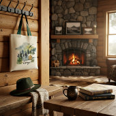 水の色の森のシーンのカスタマイズ可能なトートバッグ トートバッグ