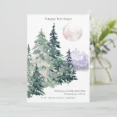 水の色の森のビジネスクリスマスハッピーホリデー シーズンカード (スタンド正面)