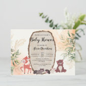 水の色の森のベビーシャワー 招待状 (スタンド正面)