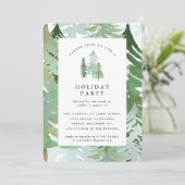 水の色の森のホリデーパーティーの招待。 招待状 (スタンド正面)