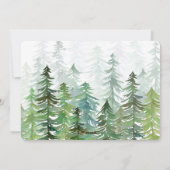 水の色の森の休日のパーティーの招待。 シーズンカード (裏面)