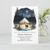 水の色の森の冒険が赤ちゃんのシャワーを待つ 招待状 (スタンド正面)