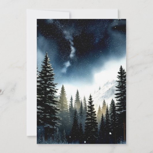 水の色の森の冒険が赤ちゃんのシャワーを待つ 招待状 (裏面)