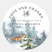 水の色の森の動物ありがとう結婚。 ラウンドシール (正面)