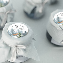 水の色の森の動物ありがとう結婚。 ラウンドシール