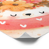 水の色の森の動物の子供たちを歓迎 ポスター (角)