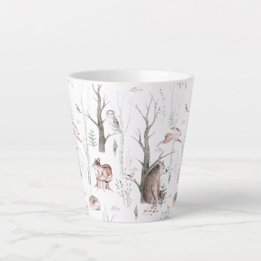 水の色の森の友人ベビーシャワー カフェラテマグ (正面)